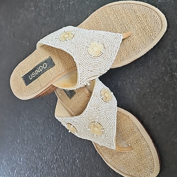 Usindo Beaded Sandals Size 6 - Picture 2 of 7